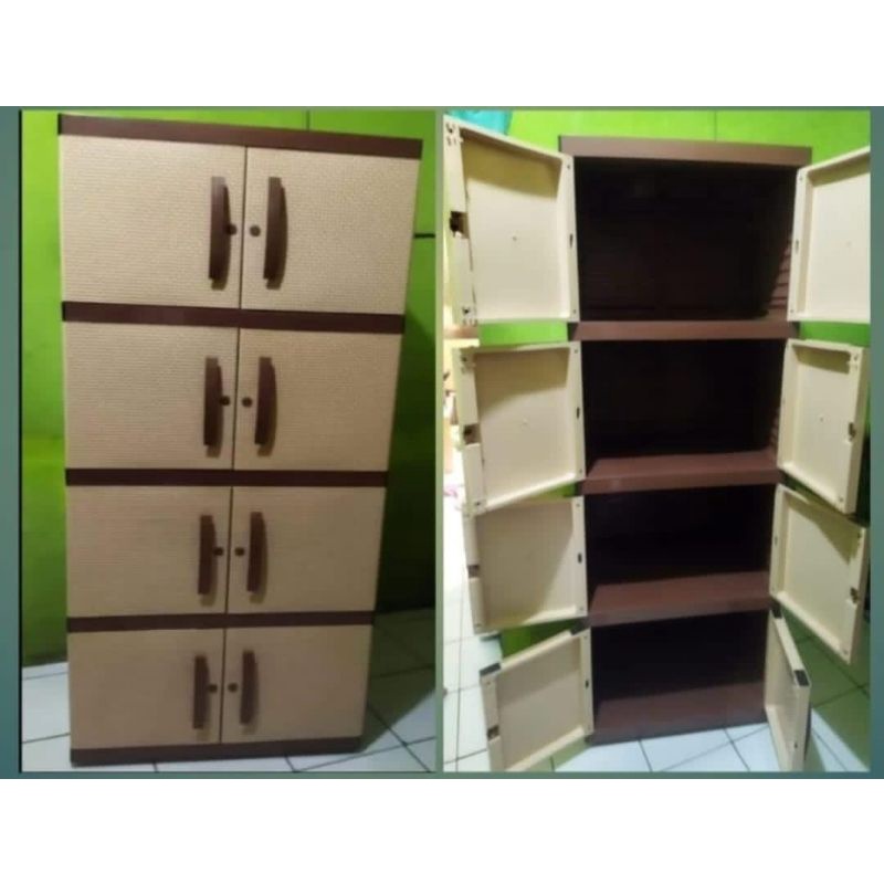 Lemari Plastik Rotan 4 susun