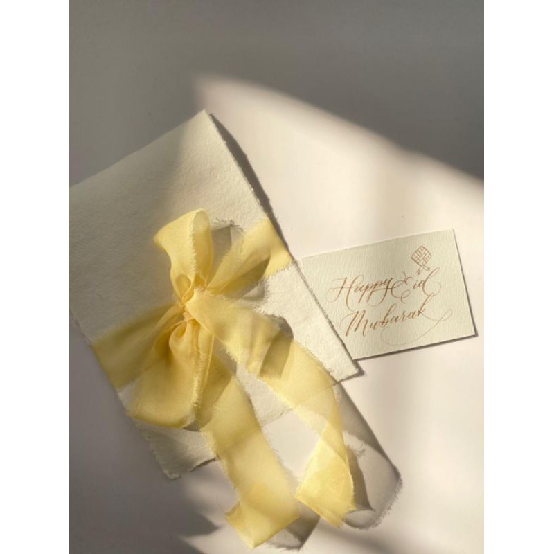 

SILK RIBBON IN CITRUS wedding ribbon / calligraphy ribbon / vows ribbon / pita buket / pita vow