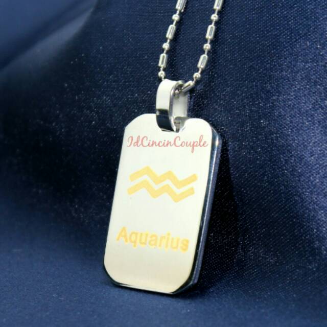kalung zodiak aquarius/kalung cowok/kalung cewek/kalung titanium