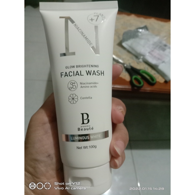 [COD] Premiere Beaute Facial Wash Niacinamide Centella Luminous White Glow Brightening 100gram BPOM