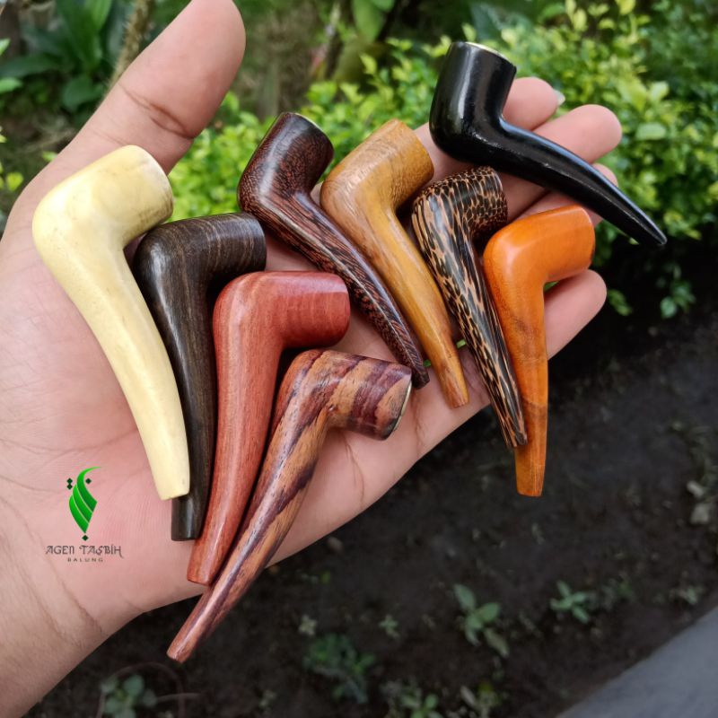 Once Pipa Cangklong Mini Panjang 7cm Praktis, Unik, Antik, Varian 14 Kayu Langka Bertuah Nusantara!!!