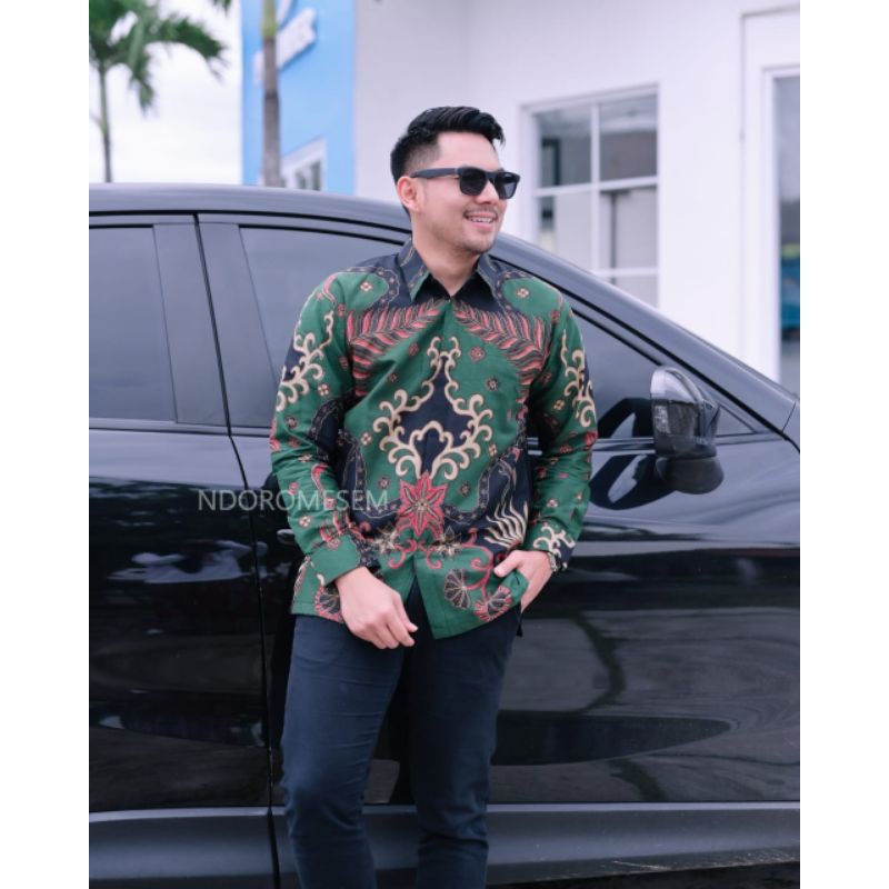 PREMIUM Batik krisnamukti hijau katun halus baturaden reguler fit