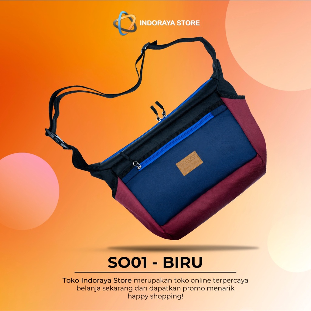 ONTIME Tas Selempang Pria Original Sling Bag Pria Besar Tas Sekolah Kerja Kuliah Distro Pria Wanita