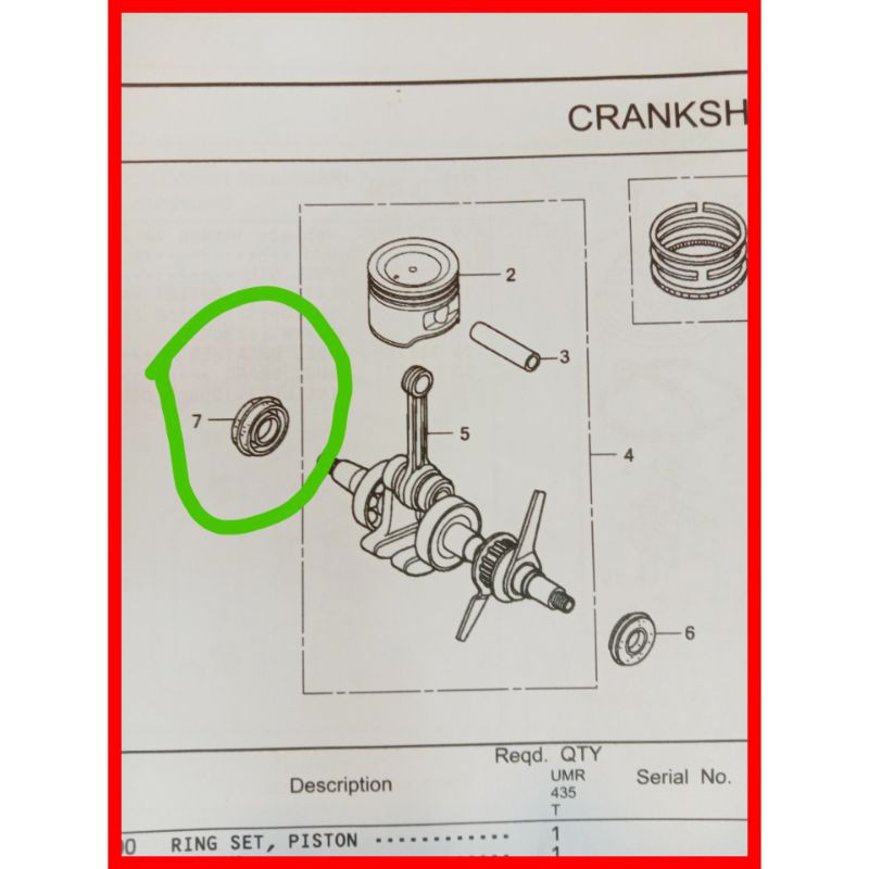 Oil seal Cranksaft GX 35 / UMR 435 T