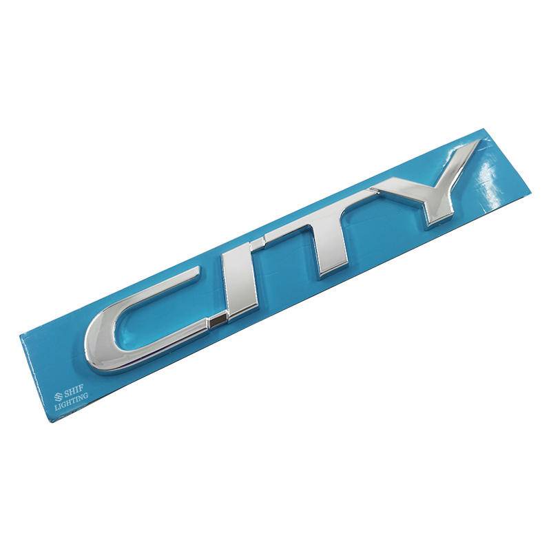 1 x ABS Chrome/Black CITY Logo Letter Car Rear Emblem Sticker Badge Decal Repalcement For Honda City