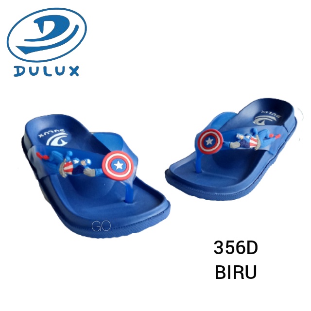 gof DULUX 356C C.A Sandal Japit Anak Cowok Karakter Kapten Amerika Bahan Karet Keren Ukuran 30-35