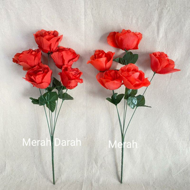 Bunga Artificial Mawar Rose Italy X5 Bunga Artificial / Bunga Plastik / Bunga Dekorasi / Pernikahan-3