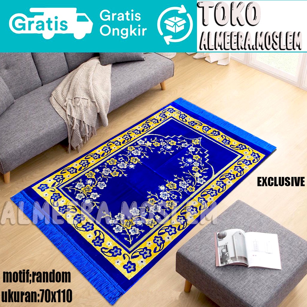 Sajadah Turki Dewasa Exclusive/ukuran 70 cm x 110 cm/ Sajadah Tebal Sajadah Halus Sajadah Lembut Original/ Perlengkapan Shalat/ Pakaian Muslim/ Sejadah Turki Dewasa/ Sajadah Impor Turki/Almeera Moslem