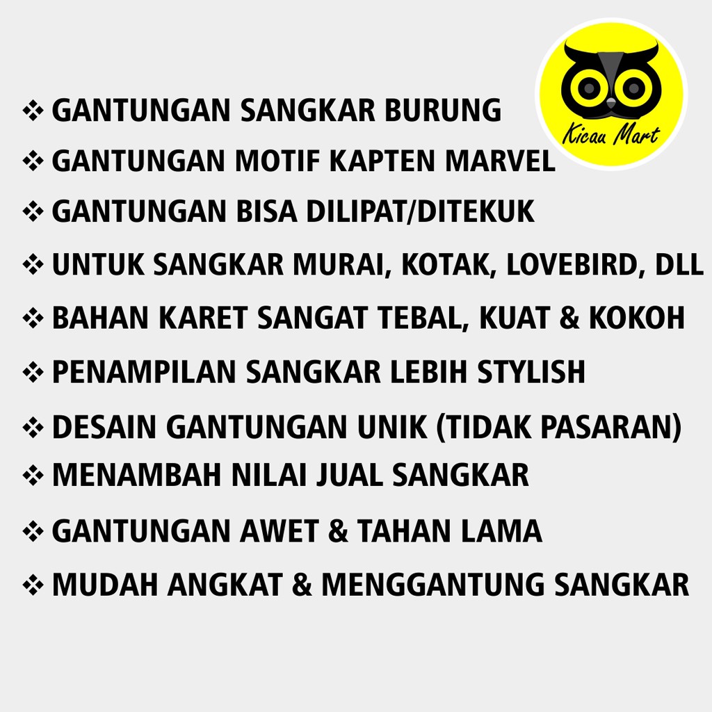 GANTUNGAN SANGKAR BURUNG LIPAT KAPTEN AMERIKA MARVEL UNTUK KANDANG BURUNG MURAI LOVEBIRD KOTAK GLKAP