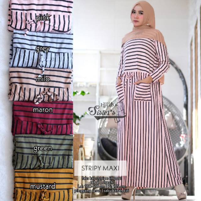 Gamis Stripy maxy by hijab sisters