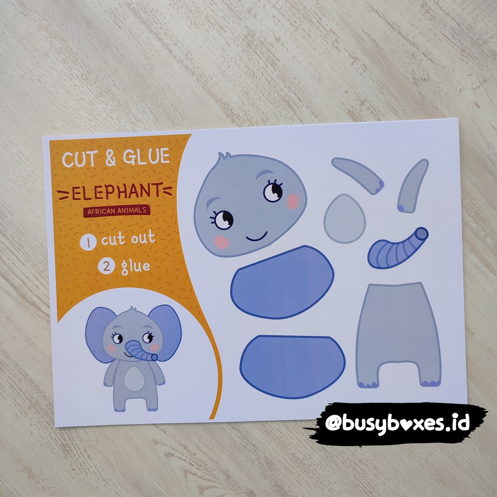 [busyboxes.id] cut and glue seri hewan vol.2 mainan edukasi aktivitas anak montessori preschool aktivitas gunting tempel belajar menggunting