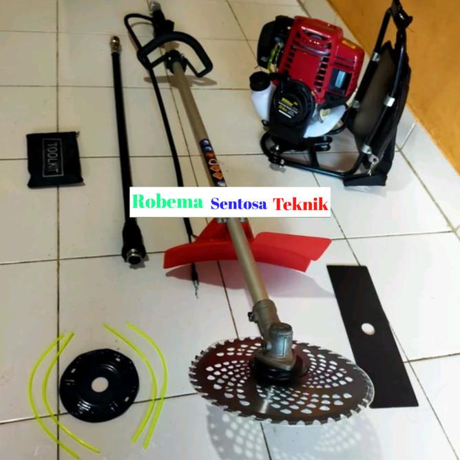perlengkapan taman rumah mesin potong rumput  honda gx35  merk mollar 4 tak 3 jenis mata pisau