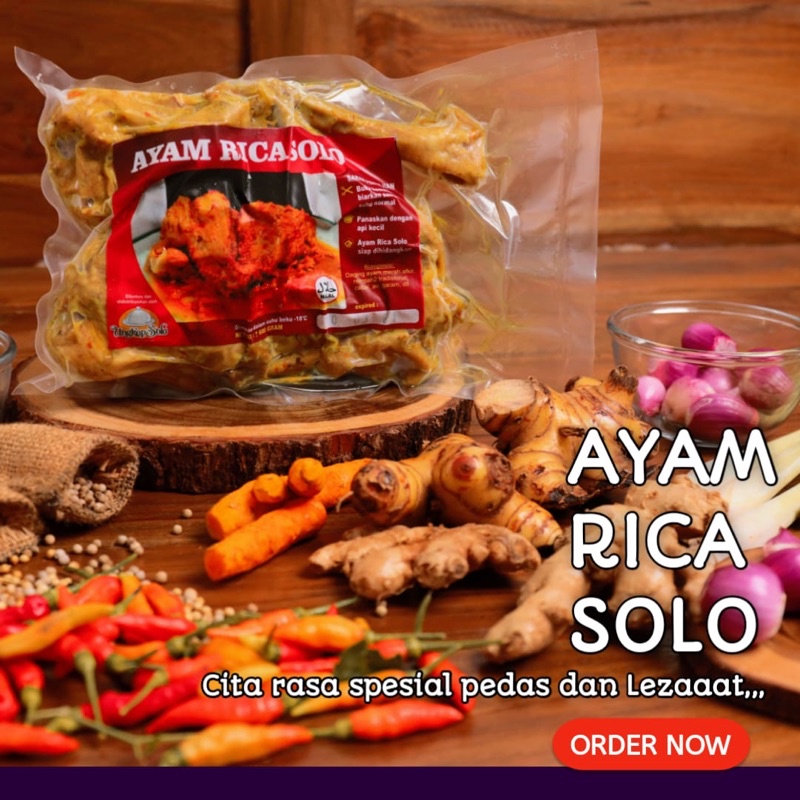 Ayam rica ungkep solo isi 1 ekor ayam plus bumbu rica