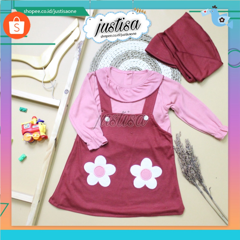 Promo !! Gamis Anak Nia Motif Bunga Baby- Baju Muslim Anak Murah- Gamis nia motif bunga