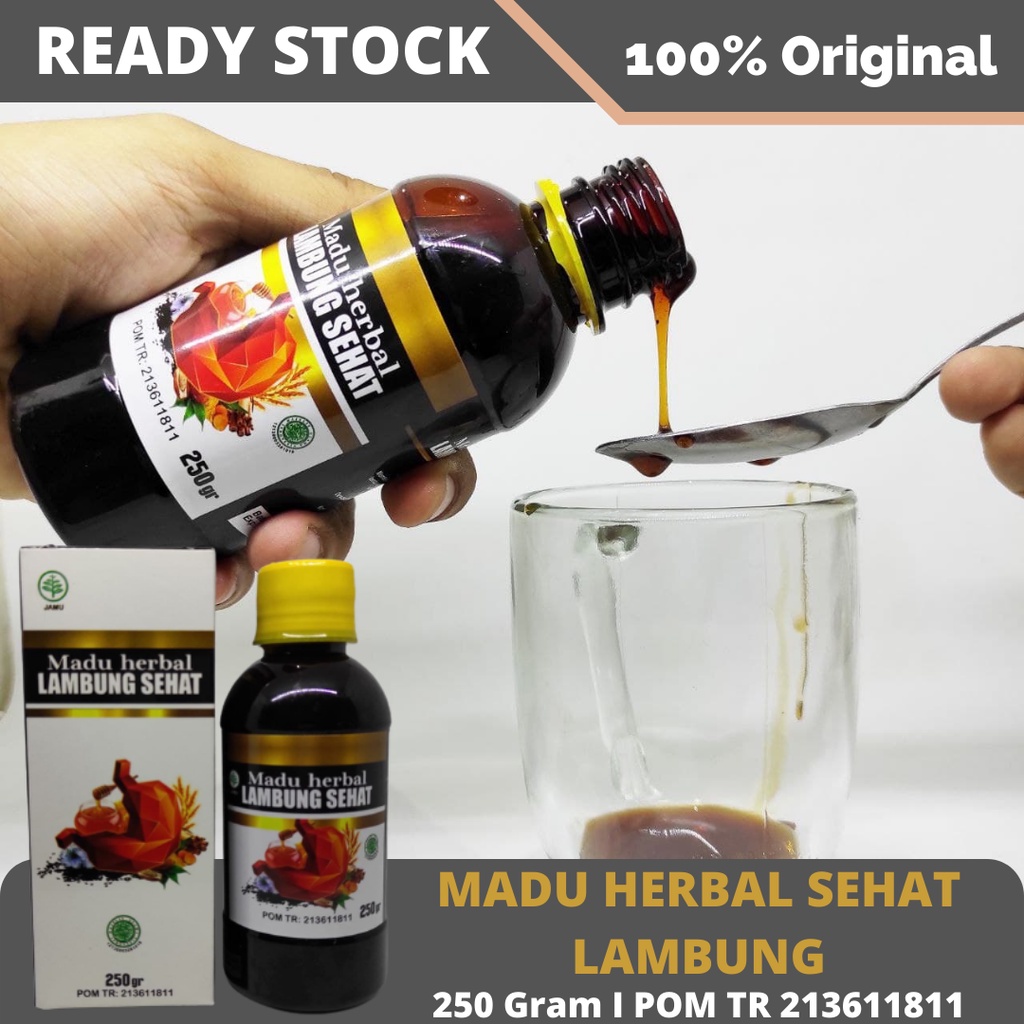 Obat Asam Lambung dan Maag - Obat Maag Akut &amp; Kronis - Obat Maag Menahun - Obat Maag dan Asam Lambung Herbal - Obat Gangguan Pencernaan - Obat Asam Lambung Kronis dan Gerd - Obat Asam Lambung Madu Herbal Lambung Sehat isi 250 ML