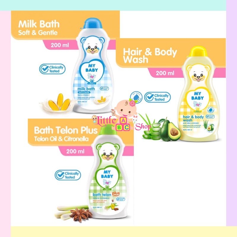 SABUN MY BABY Bath 200ml / Mybaby Hair &amp; Body wash/ My baby bath telon plus