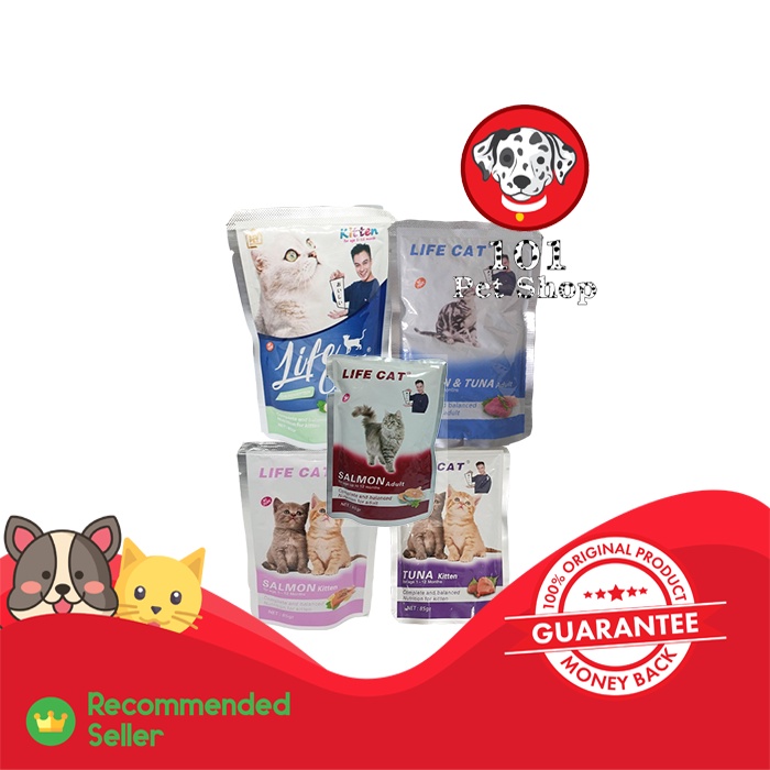 MAKANAN KUCING BASAH WET FOOD POUCH LIFE CAT 85GR 2BOX ISI 48PC