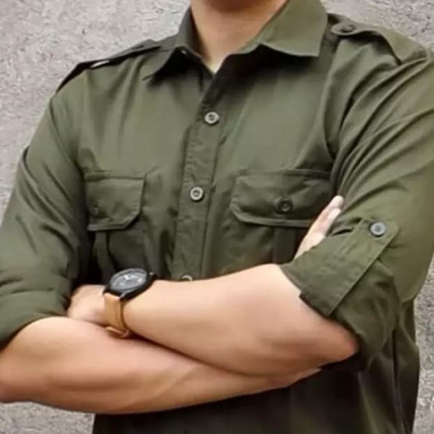 Kemeja pria Kemeja Outdoor / Baju Pria Kemeja Lapangan / Baju Gunung / Kemeja PDL - S, Cream Khaki t