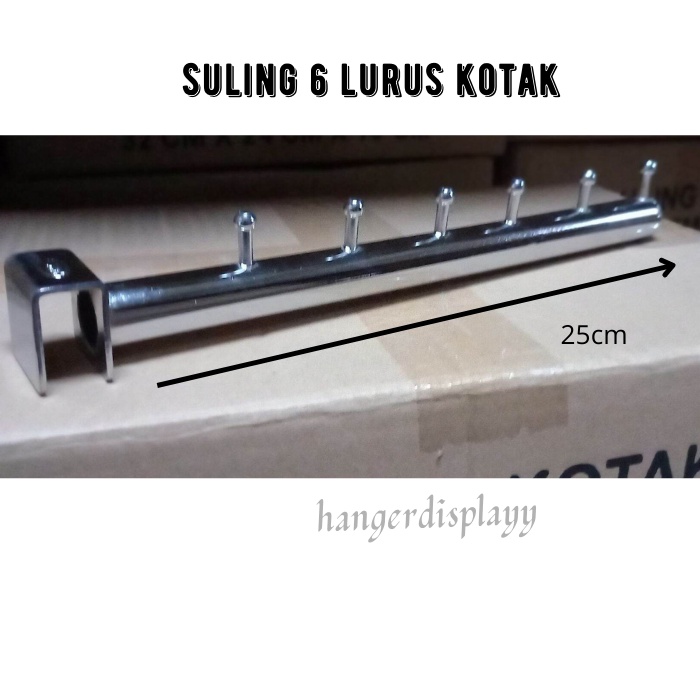 Hanger Suling Pipa Kotak 6 Titik Lurus Paku Gantungan Baju Display Toko