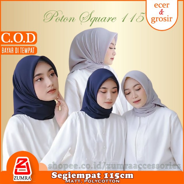 Bella Square Chifon Fine New All Warna hijab segiempat || kerudung segiempat || jilbab segiempat