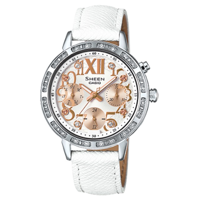Sale jam tangan casio original diamond Swarovski ada lampu LED SHE-3036L