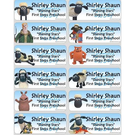 

Shaun The Sheep Label nama sticker label name waterproof