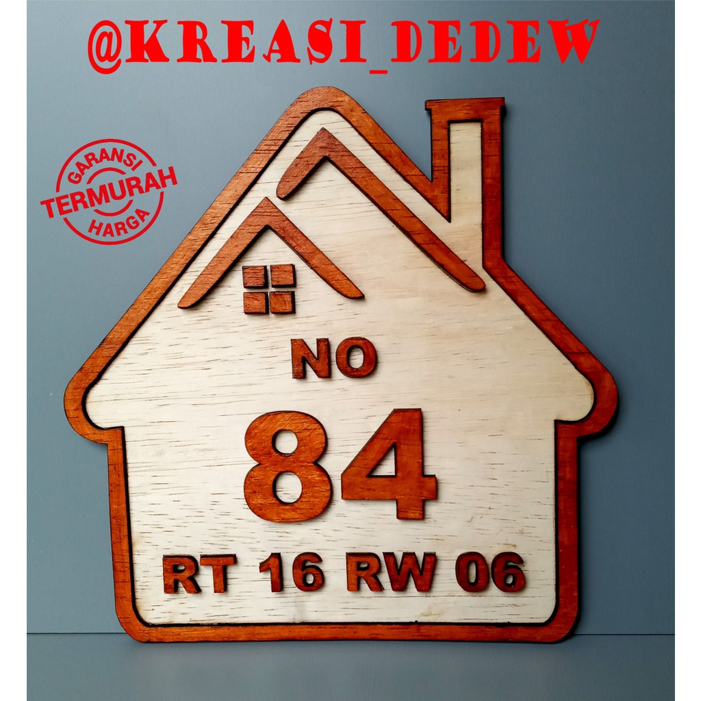 Nomor Rumah Kayu / Nomor Rumah Murah / Dekorasi Rumah / Papan Nomor