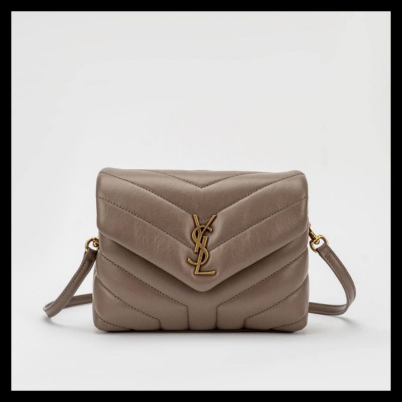 Jual Tas Wanita YSL Toy Loulou Shoulder Bag Colors Taupe GHW. Branded Original