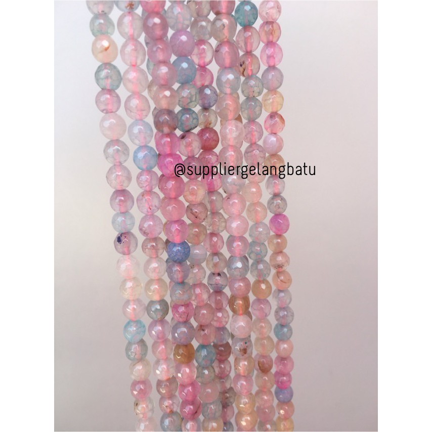 Natural Morgan FACETED beads 6mm CUTTING batu manik manik craft impor bahan craft aksesoris supplier