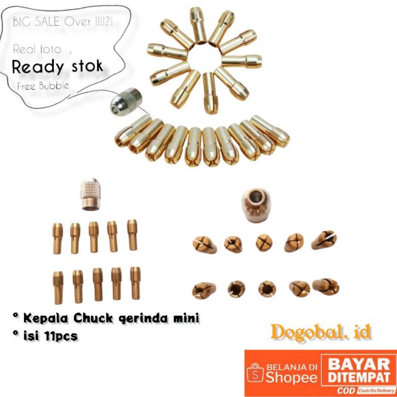 [PROMO 9BW41] kepala chuck collet bor mini set 11 pcs Kepala gerinda mini bor gerinda mini Bor mini 