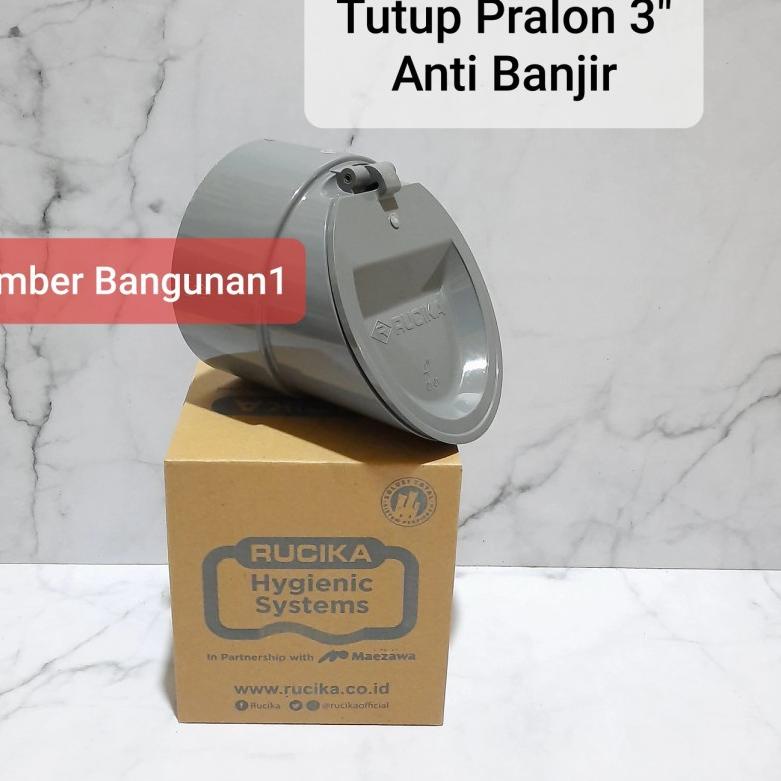 Tutup Pipa 3" penutup Dop pralon 3 inch anti banjir tikus got air back flow RUCIKA