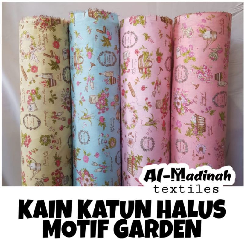KAIN KATUN HALUS MOTIF GARDEN // BAHAN HALUS, TERMURAH// AL MADINAH