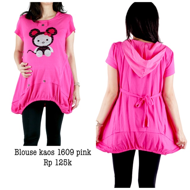 Blouse hamil kaos 1609 pink