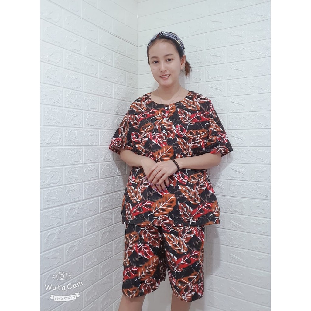 Setelan Jumbo Santai Cantik Motif (Ld 120 cm)