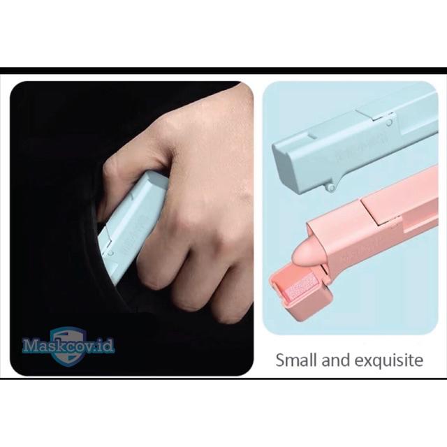 Alat Pencet Lift, EDC, Gagang Pintu, ATM anti virus ada busa untuk refill desinfektan bisa refill-biru muda