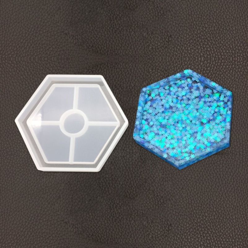 Siy Cetakan Epoxy Resin Bentuk Geometri Bunga / Bulat / Kotak Bahan Silikon Untuk Dekorasi Gelas / Craft Diy Handmade