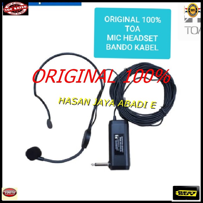 HJ69 original TOA mic Headset Microphone mik bando kabel panjang mikropon cable Condenser peka sensi