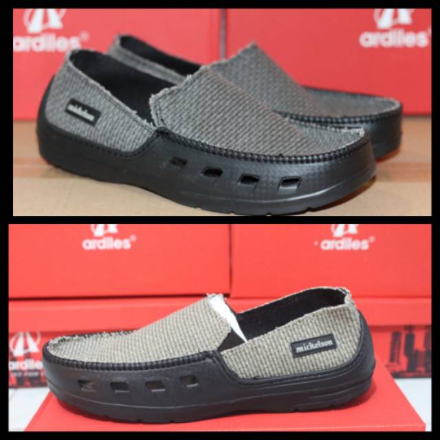 Sepatu slip on pria Original  terbaru sepatu bahan karung rajut