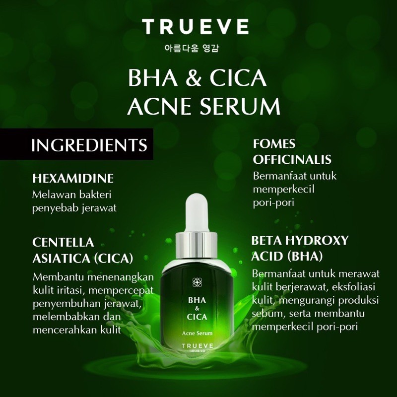 TRUEVE Indonesia / Serum Niacinamide Ceramide Bha Cica Acne Serum Vitamin C Galactomyces Anti Aging