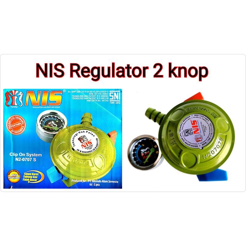 Regulator Meter NIS Double Knop 2 knop Pengaman 0707S