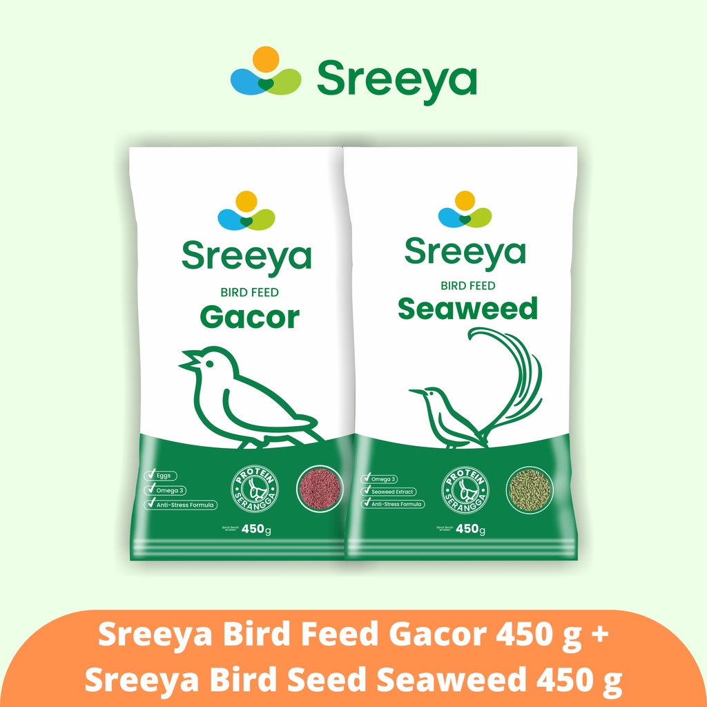 Sreeya Bird Feed Gacor 450 g + Seaweed 450 g