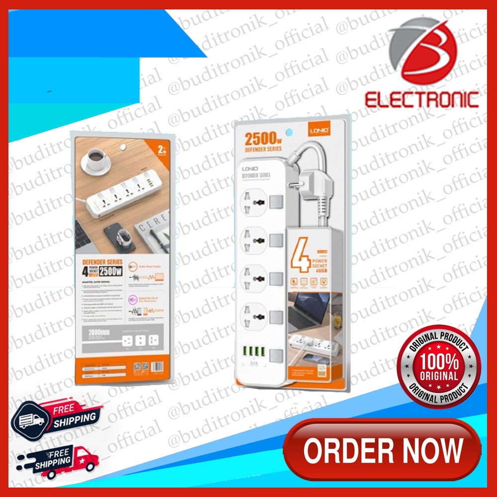 LDNIO SC4408 stop kontak colokan listrik universal & USB fast charger