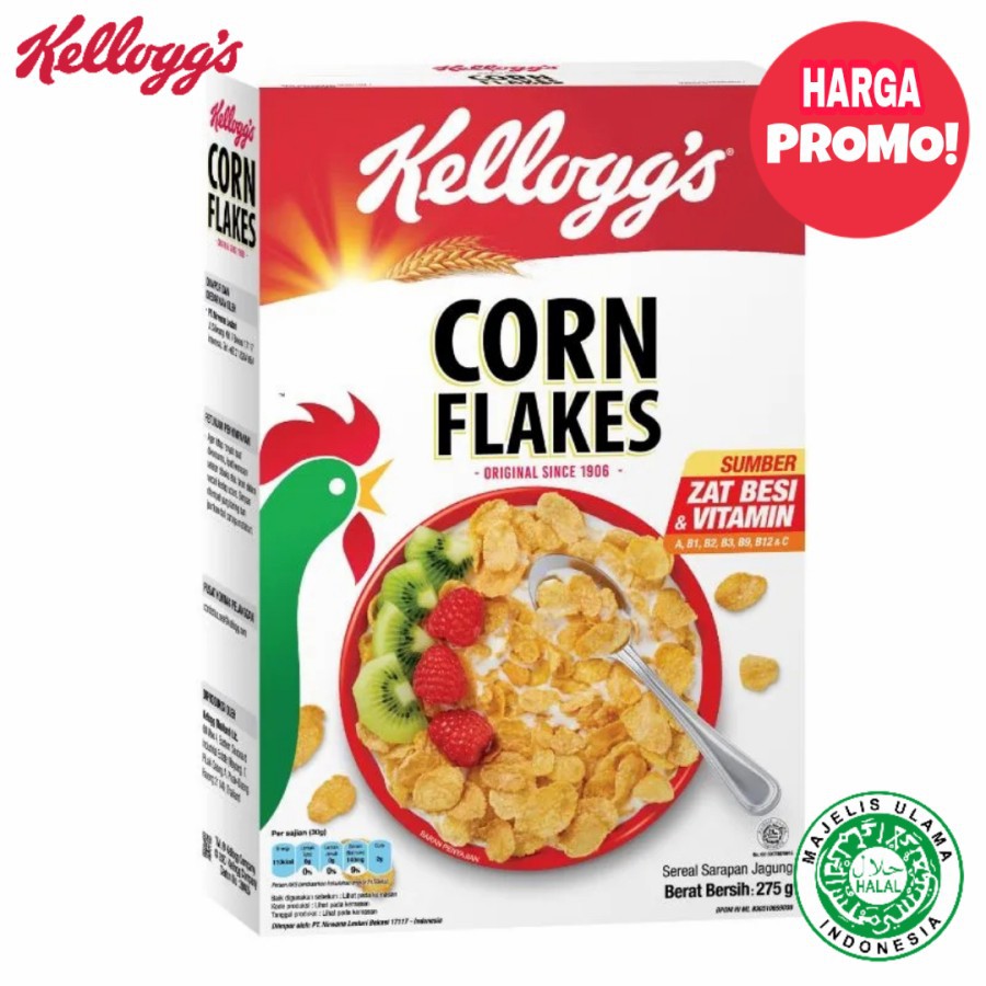 

PROMO! KELLOGGS CORN FLAKES CEREAL 275gr / SEREAL KELLOGS CORN FLAKE