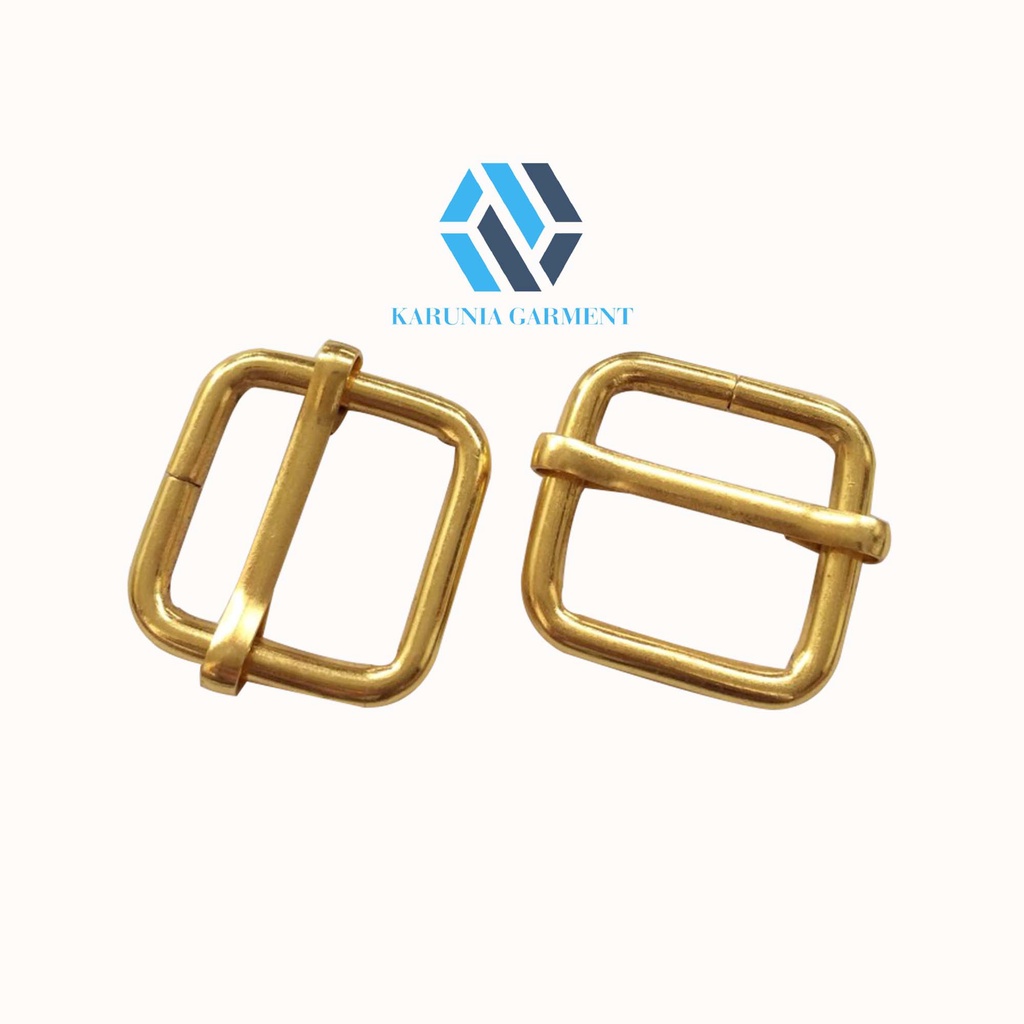 RING JALAN GESPER TALI TAS 2.0 CM SRE ADJUSTER TEBAL BAHAN BESI WARNA GOLD PER 12 PCS