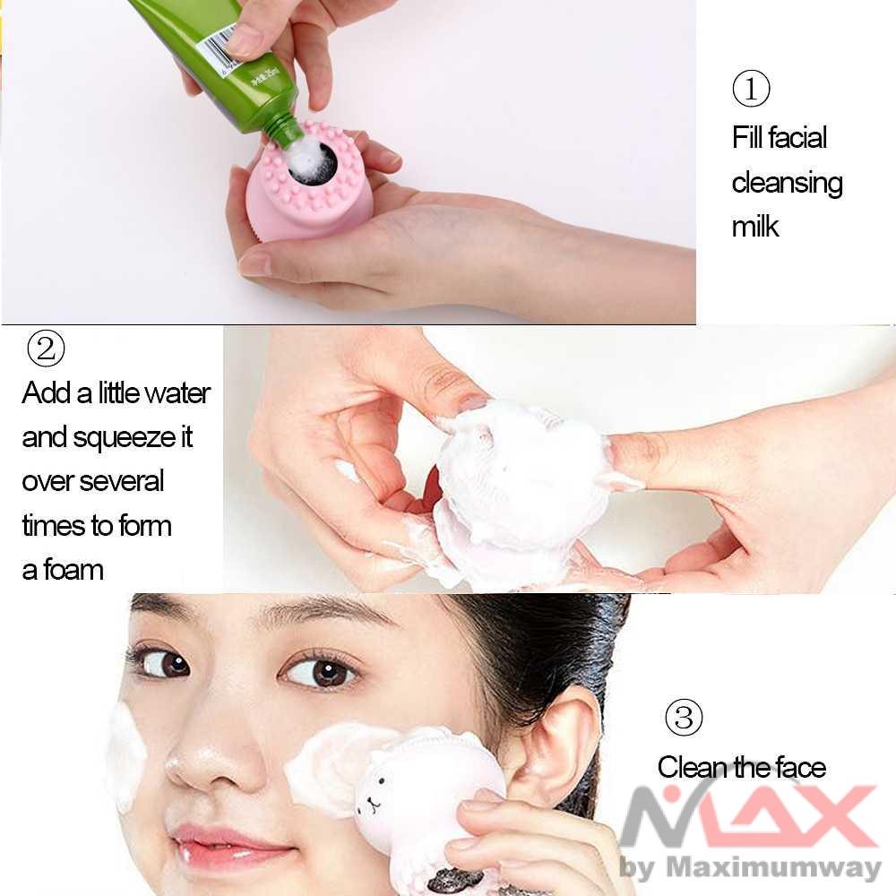 HUAMIANLI Spons Cuci Muka Spesial membersihkan bekas Make Up, Facial Pad Pembersih Wajah Silicone Sikat Pembersih Muka Pembersih Komedo Facial Cleansing Silicone Face Cleansing Brush Facial Cleanser Octopus Shape Facial Cleanser Exfoliator Face Scrub Wash