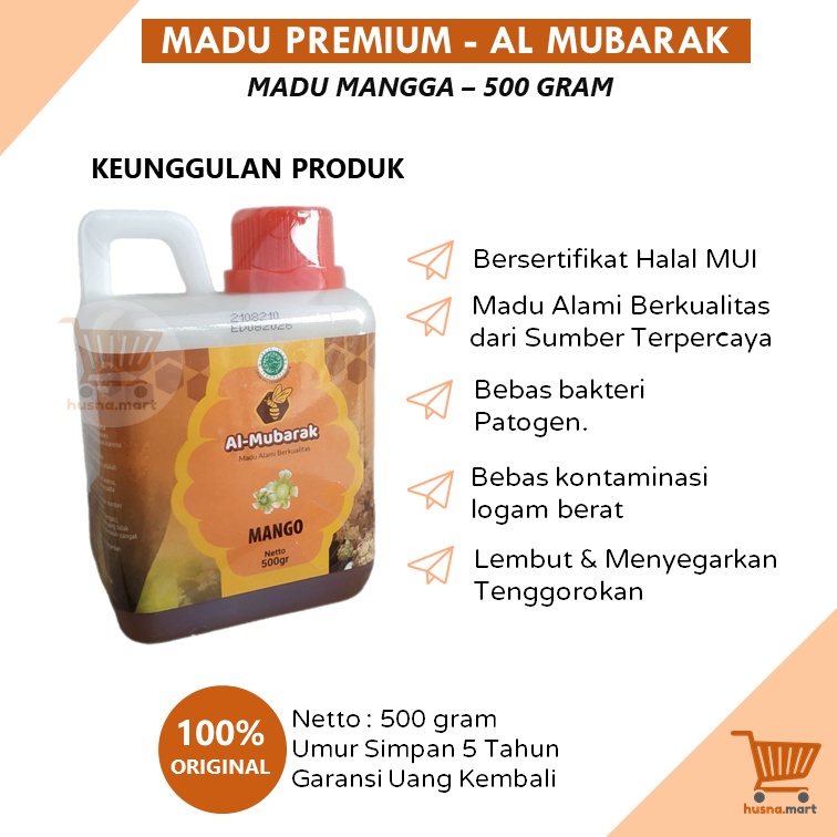 Madu Manggo / Mangga Al Mubarak kemasan 500 gram Asli Murni