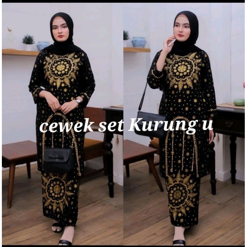 Jupri Palembang-lasem Palembang-kurung Songket -setelan batik songket Palembang matahari hitam