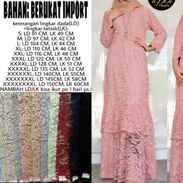 Sara dress pesta brukat wisuda jumbo Bigsize ld 150