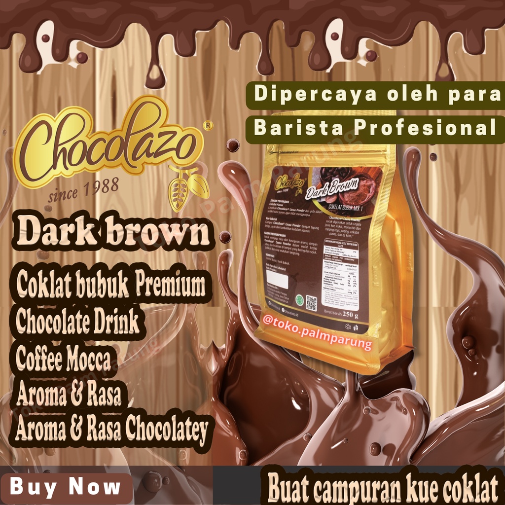 Chocolazo Minuman Coklat Bubuk Cokelat untuk Kue DARK BROWN CHOCOLATE POWDER