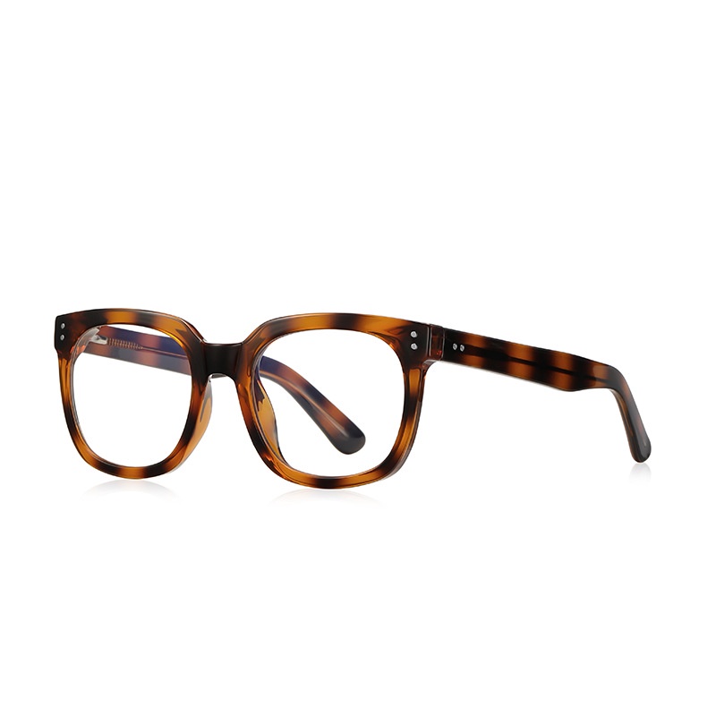 Kacamata Optik Anti Blue Light TR90 Bingkai Persegi Motif Leopard Gaya Retro Korea